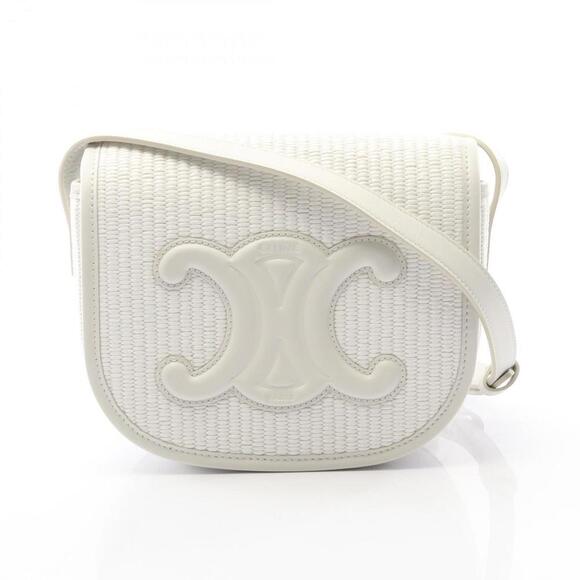 CELINE White Leather Shoulder Bag - Picture 1 of 7